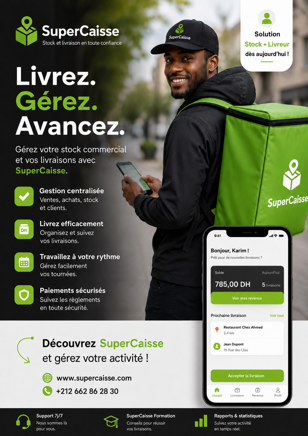 Logiciel de gestion de stock commercial avec application livreur